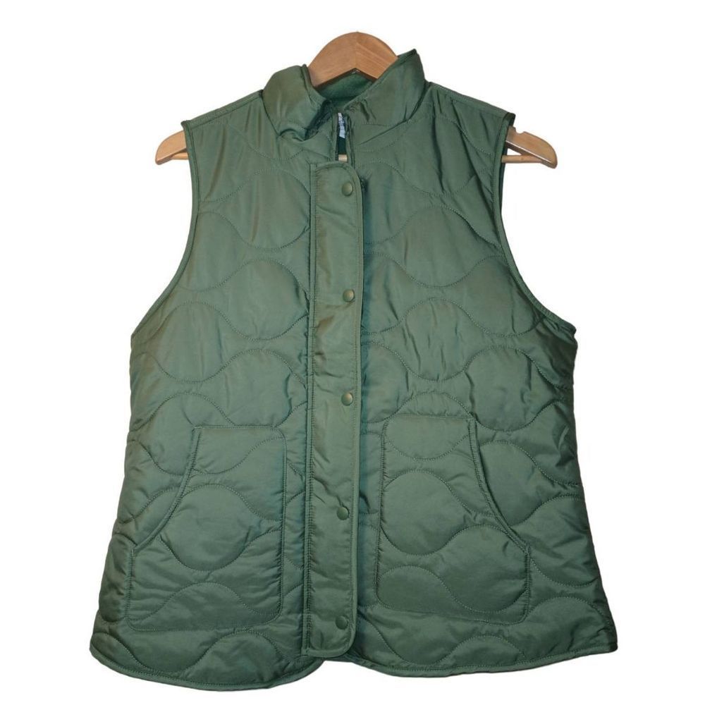 Croft and Barrow Grass Green Quilted Fleece lined Winter Vest